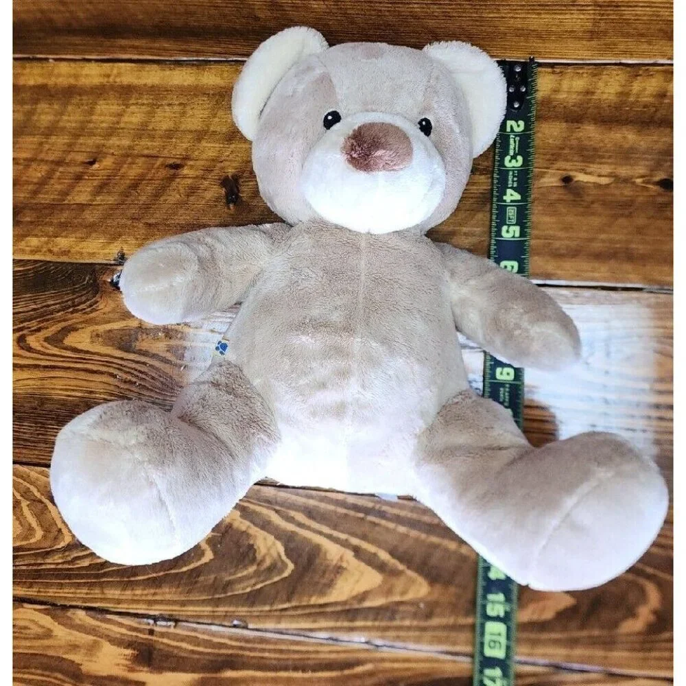 Build A Bear Workshop BAB Velvet Hugs Tan Embroidered Eyes Teddy Bear Toy Lovey